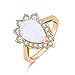 ZIS New Design White Fire Opal Water Drop 18K Gold Plated CZ Stone Engagement Jewelry Rings (7)
