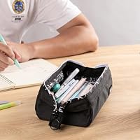 ZIPIT Lenny Federmäppchen, Etui mit breiter Öffnung für Schule, Schwarz – Ansicht 4