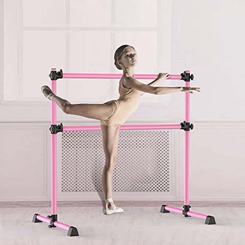 image for Yesker Ballet Barre 4 Feet Portable Ballet Equipment Pink Color for Ki
