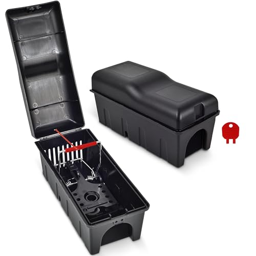 Roshield Rattenfalle Killer Box - Einfach einzustellende Sicherheitsbox für Haus, Schuppen & Garage Kontrolle & Behandlung (Professionelle Qualität, 2er Pack)