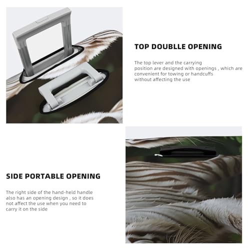 Elastic Travel Luggage Cover for Suitcase Tsa Approved Stretch Scratch-Resistant Suitcase Protector Cover Washable Majestic White Bengal Tiger Baggage Covers Fits 18-32 Inch Luggage Case4