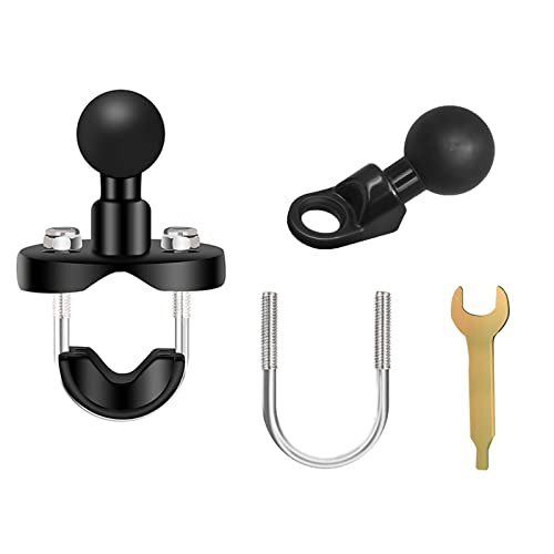 Base de montage pour guidon de 2,5 cm à 3,2 cm de diamètre avec trou de montage de 10 mm - Adaptateur de tête de boulon coudé - Compatible avec les supports RAM - Bras double douille de taille B
