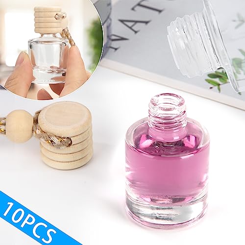 Car Air Freshener Perfume Bottle 10Pcs 8ml Refillable Aromatherapy Fragrance Essential Oil Diffuser Empty Car Hanging Diffuser for Home Office - Image 6