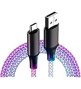 カシムラ(Kashimura) ケーブル全体が鮮やかに発光して演出! 充電&同期 USB-A⇔Type-Cケーブル 1.2m レインボーLED NAJ-636