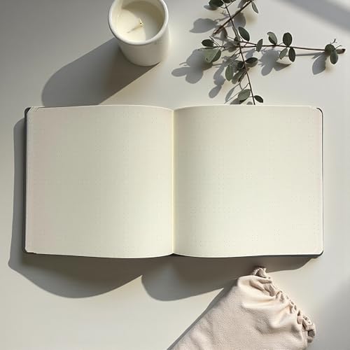 Fark Tanıtım Defter, Noktalı Not Defteri – PU Deri Not Defteri – 16,5x16,5 cm, 96 Yaprak (192 Sayfa), 90 gr Ivory Kağıt, Esnek Kapak, Ofis ve Kırtasiye (Amber Turuncu)