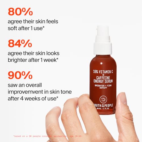 Youth To The People 15% Vitamin C + Caffeine Energy Face Serum, Reduce Puffiness, Brighten Uneven Skin Tone + Improve Texture, Treats Dark Spots + Dullness, Vegan - Image 6
