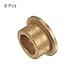 HARFINGTON 8pcs Flange Bearing Sleeve 8mm Bore 12mm OD 8mm Length 2mm Flange Thickness Bronze Bushing Self Lubricating Bushings Sleeve for Industrial Equipment