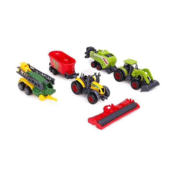 Toyland® Packung mit 6 Druckguss-Traktoren und Geräten aus Metalldruckguss - Ca. 5cm - 4 Sortiert - Sammle sie alle – Bild 6