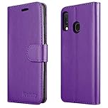 For Samsung Galaxy A20e Case Wallet Book [Stand View] Card Case Cover Magnetic Closure [Kickstand] Full Protection Premium Leather Folio Case Compatible with Samsung Galaxy A20E Phone Cover (Purple)