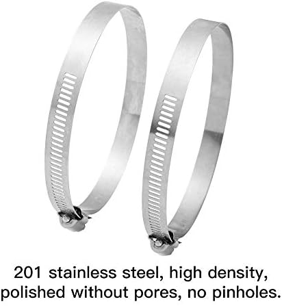 Yumi V 6 Pcs Jubilee Clips Stainless Steel Hose Clips Assorted Flexible Hose Clamp 91-114mm Diameter Range Adjustable Pipe Tube Clamps Metal Clips for Securing Hoses and Pipes Tube
