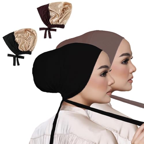 Hophor 2pcs Inner Hijab Cap for Women Islam Muslim...