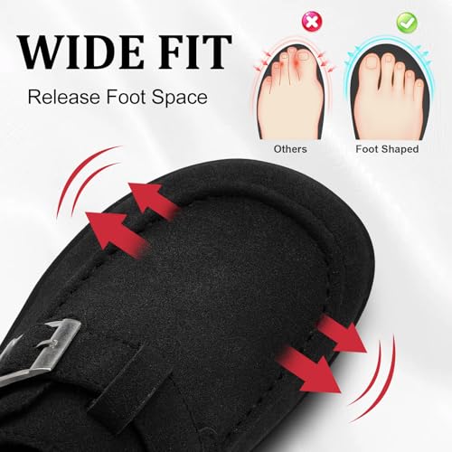 JOINFREE Womens Wide Slip On Clogs Mules Comfort Non-Slip Potato Shoes Summer Autumn Sandals Adjustable Diabetic Slippers for Swollen Edema Feet Black Size 10 by JOINFREE - Image 3