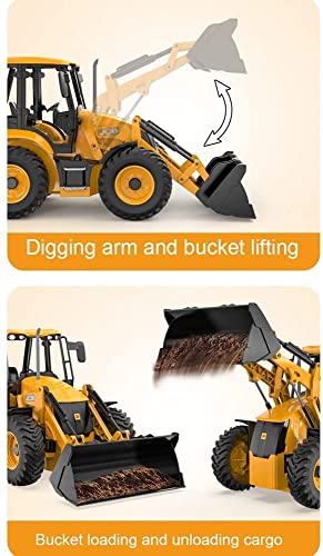 Escavadeira Bulldozer Balde Modelo Caminhão Retroescavadeira Escala 1/20 Engenharia Veículo Construç