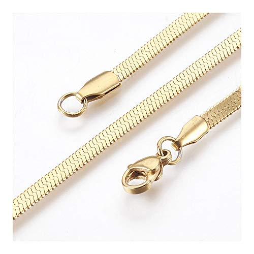LZD Stainless Steel Herringbone Chain Bracelet Lobster Silver Gold 7.2" 3mm P2442