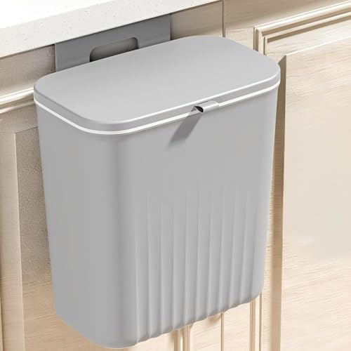 Styleys Double-Sided Hanging Kitchen Dustbin | Compact Garbage Bin for Cabinets, Drawers & Doors | No-Drill, Space-Saving Trash Can for Home, Office & Car (Grey)