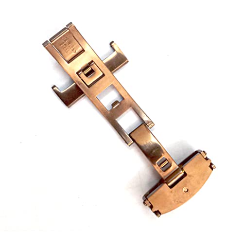 Image of 14mm 16mm 18mm 20mm 22mm Butterfly Push Type Stainless Steel Silver Rose Golden Black Deployment Buckle Clasp Fits Leather Rubber Watch Band Strap