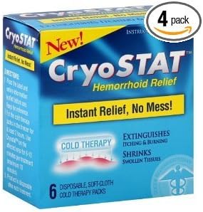 Cryostat Hemorrhoid Relief Cold Therapy Packs (Pack of 4)