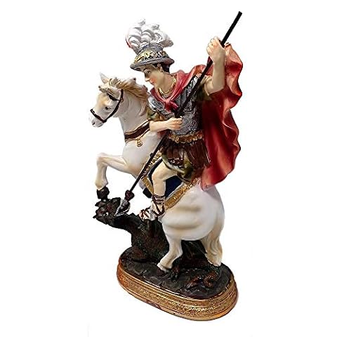 Inmaculada Romero IR Figurka Świętego Jerzego Ornament 21 Cm. Żywica Cokół Dekoracja