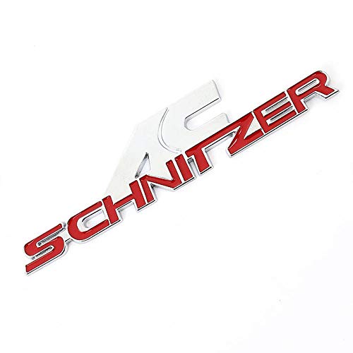 XTHY pour BMW AC SCHNITZER M 3 5 E46 E39 E36 E60 E90 E39 X1 X3 X5 X6, Autocollant de Voiture emblème Auto Badge métal Autocollant   Performance Voiture Style-Rouge_AC Cover