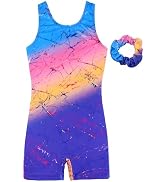 JESKIDS Leotards for Girls Gymnastics with Shorts Dance Biketards Tumbling Matching Hair Scrunchi...