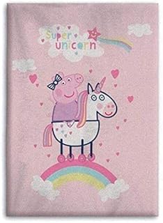 Kids Cartoon Pig Blanket Bedspread - Licensed Children Character Super Unicorn Fleece Plush Bedding Throw - Stylish Bedroom Accessories