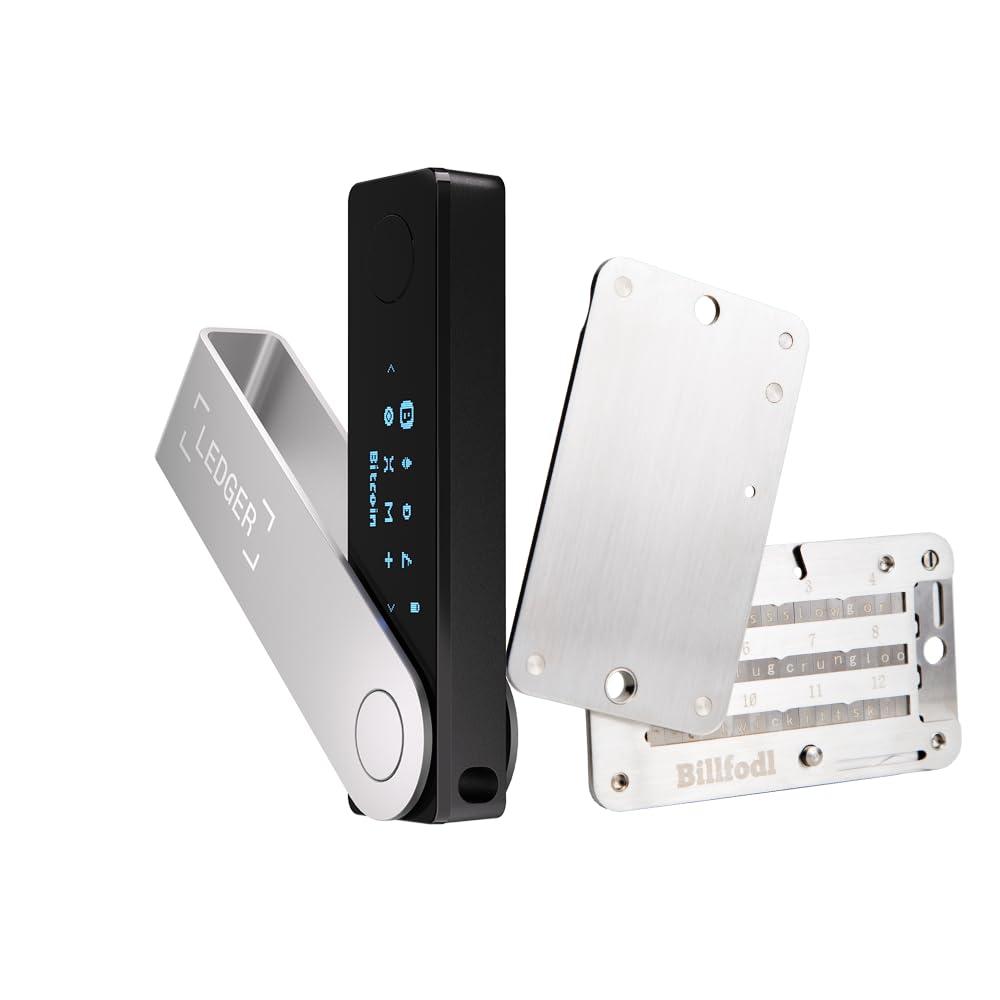 Ledger Nano X Crypto Hardware Wallet - Bluetooth - The Best Way to securely Buy, Manage and Grow All Your Digital Assets (Black + Billfodl)