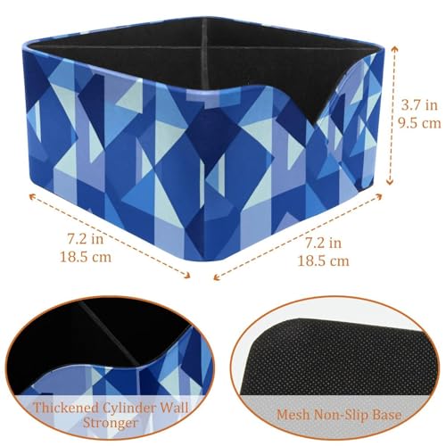 Boîte de rangement carré bleu géométrique durable et polyvalente pour organisation