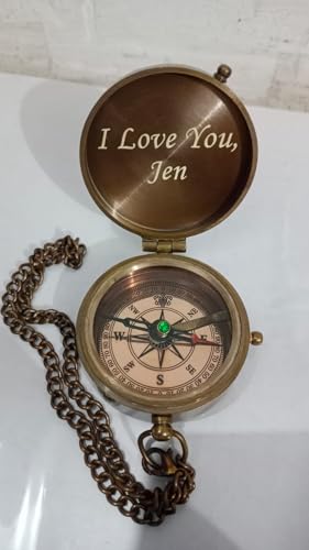 Brújula náutica vintage de latón artesanal personalizada, regalo único de lujo para graduaciones y aniversarios miniatura 2
