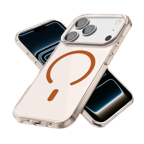 Image of GRIPP Aero Case Compatible with Mag-Safe for iPhone 17 Pro | 1.2mm Ultra-Slim, Anti-Yellowing, Anti-Slip Grip, Raised Edges, Scratch Resistant, Feather Light Transparent Tinted Back Cover - Orange