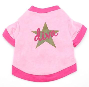 smalllee_lucky_store Diva Star Shirt for Small Dogs, Large, Pink