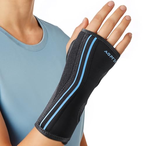 AGPTEK Tutore Polso Notturno per Tunnel Carpale con Cuscinetto e Sostegno Rimovibile, Polsiera per Tendinite, Mano Destra e Sinistra, per Dormire, Casa, Ufficio e Recupero, L