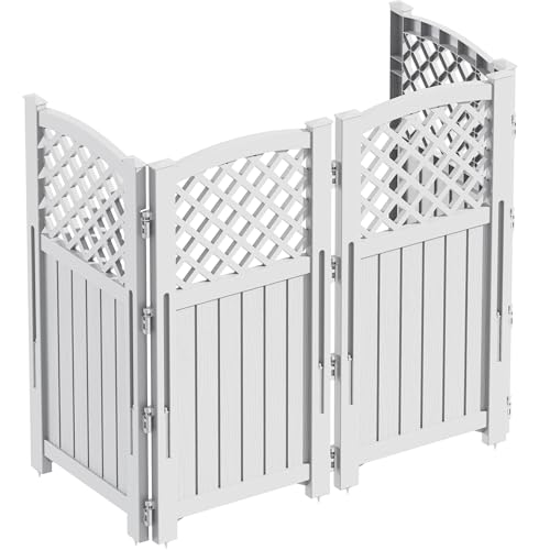 Image of Greesum Outdoor Air Conditioner Fence, Privacy Screen 4 Panels, Grey