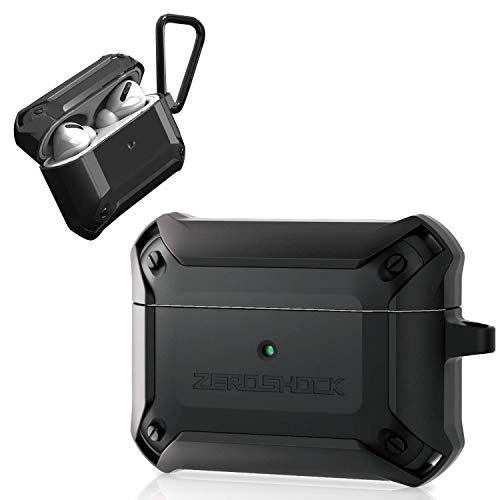 エレコム AirPods Pro ケース ZEROSHOCK 【2019年10月発売モデル対応】 耐衝撃 カラビナ付 ブラック AVA-AP2ZEROBK