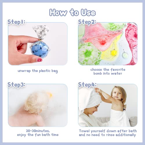 leoce Bath Bombs for Kids, 12pcs Bath Bombs with Surprise Crystal Toys Inside, Handmade Natural and Organic Bubble Bath Bombs, Birthday Christmas Easter Gift for Girls and Boys - Image 7