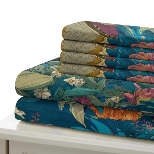 Parure de couette 3D grand lit super king housse microfibre douce - 6