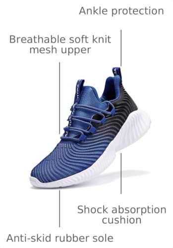 Image of JMFCHI Boys Girls Kids Sneakers Knitted Mesh Running Tennis Athletic Shoes | Breathable,Lightweight,Comfortable,Non-slip,Easy wear,Casual fashion,Indoor outdoor,Gym sport,Daily play,Little /Big Kid