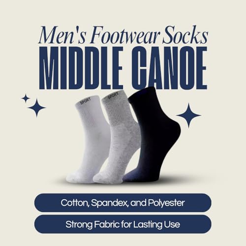 12 Pairs Men's Crew Socks – Soft, Breathable & Durable Cotton Blend – Everyday Athletic & Casual Wear2