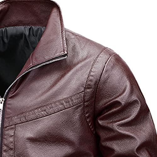 Veste de moto en cuir homme coupe slim fit contre le vent - 2