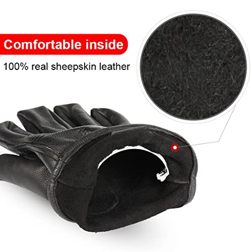 Guantes de seguridad para trabajo en cuero negro y azul talla XL 7