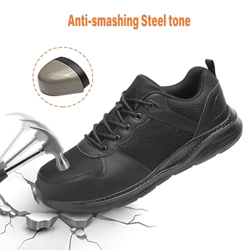 Steel Toe Shoes for Men Women, Slip Resistant Comfortable Lightweight Work Safety Shoes, Puncture Proof Indestructible Sneakers for Industry Construction Warehouse2