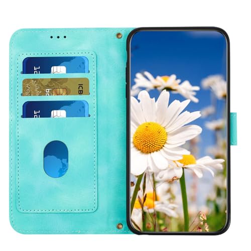 Étui portefeuille Samsung S25 fleur bleu protection clapet aimanté