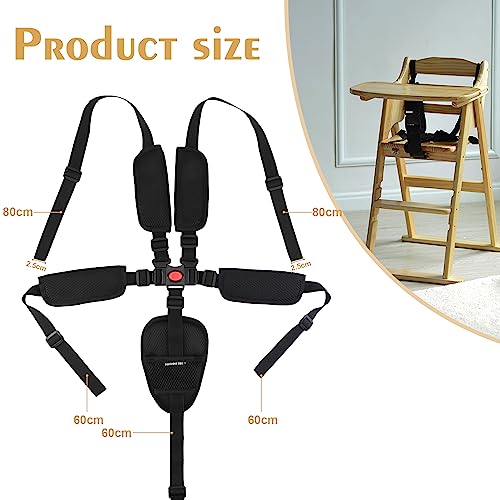 5 Punkt Baby Sicherheitsgurt, Gurt Sicherheitsgurt Hochstuhlgurte Verstellbare für Kinderwagen, Hochstühle, Schulterpolsternwagen Buggy Strap, Baby Schutz Einkaufswagen