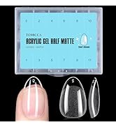TOMICCA Short Almond Nail Tips,192Pcs Acrylic Fake Nails Gel Nail Tips, 12Sizes for Nail Extensio...