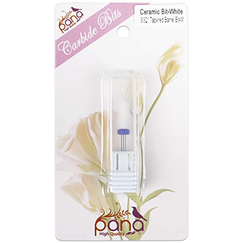 Pana Tapered Barrel Ceramic Bit 3/32" Shank Size - (Ceramic, Medium Grit) - Fast Remove Acrylic Or Hard Gel Nail Drill Bit For Manicure Pedicure Salon Professional Or Beginner #TOP2