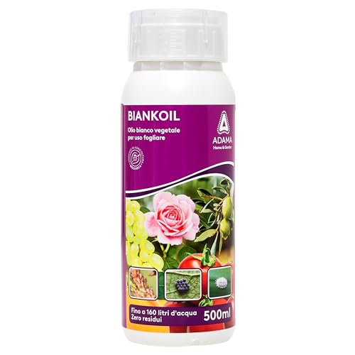 Adama Olio Bianco Vegetale per Piante - 500ml. Biankoil Olio Bianco per Cocciniglia di Origine Vegetale per colture Orticole e Ornamentali. Anticocciniglia per Piante a Residuo Zero.