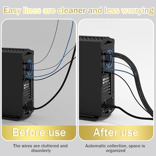 Cable Organizer,Cable Sleeve 79 Inch Long Cable Management Sleeve Flexible Cable Organizer Split Cord Protector from Pets Scratch, Bites and Chews for USB Audio Video Power Cord White - Thumbnail 6