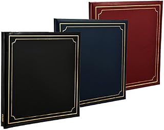 Arpan 3 x Extra - Large 32x26cm Self Adhesive Photo Album, Totaling 72/Sheets 144/Sides Padded Leather Cover Post bound (Black/Blue/Red)