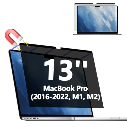 Image of Magnetic Privacy Screen Protector for MacBook pro 13 inch (2016-2022,M1, M2) | Privacy Screen Filter for MacBook Air 13 Inch (2018-2021, M1), Anti-Spy-Anti Fingerprint-Anti Blue Light-Anti Glare