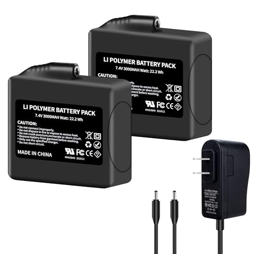 2Pack 3000mAh Lithium-ion Battery Pack for Heated Gloves, Socks, Hats, Mittens, Vest, Jacket, Hand Muff, Boots, Hat, Knee Braces Suit battery Pack Upgraded Version 7.4V 3000mAh Battery Rechargeable
