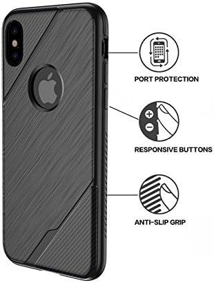 Apple Iphone X Soft Flexible Carbon Fiber Pattern Case Strong Grip By TSM